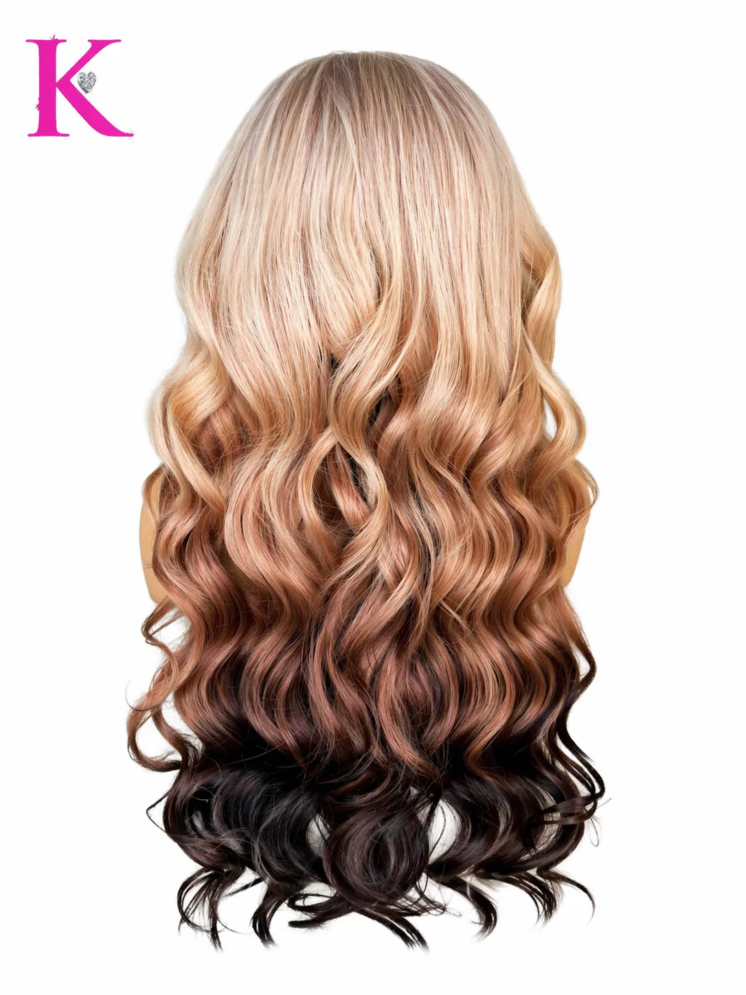 "Mocha Creme Melt" Blonde/Brown Ombre RAW+Glue-less Drawstring Wig (HD Lace) - Image 3
