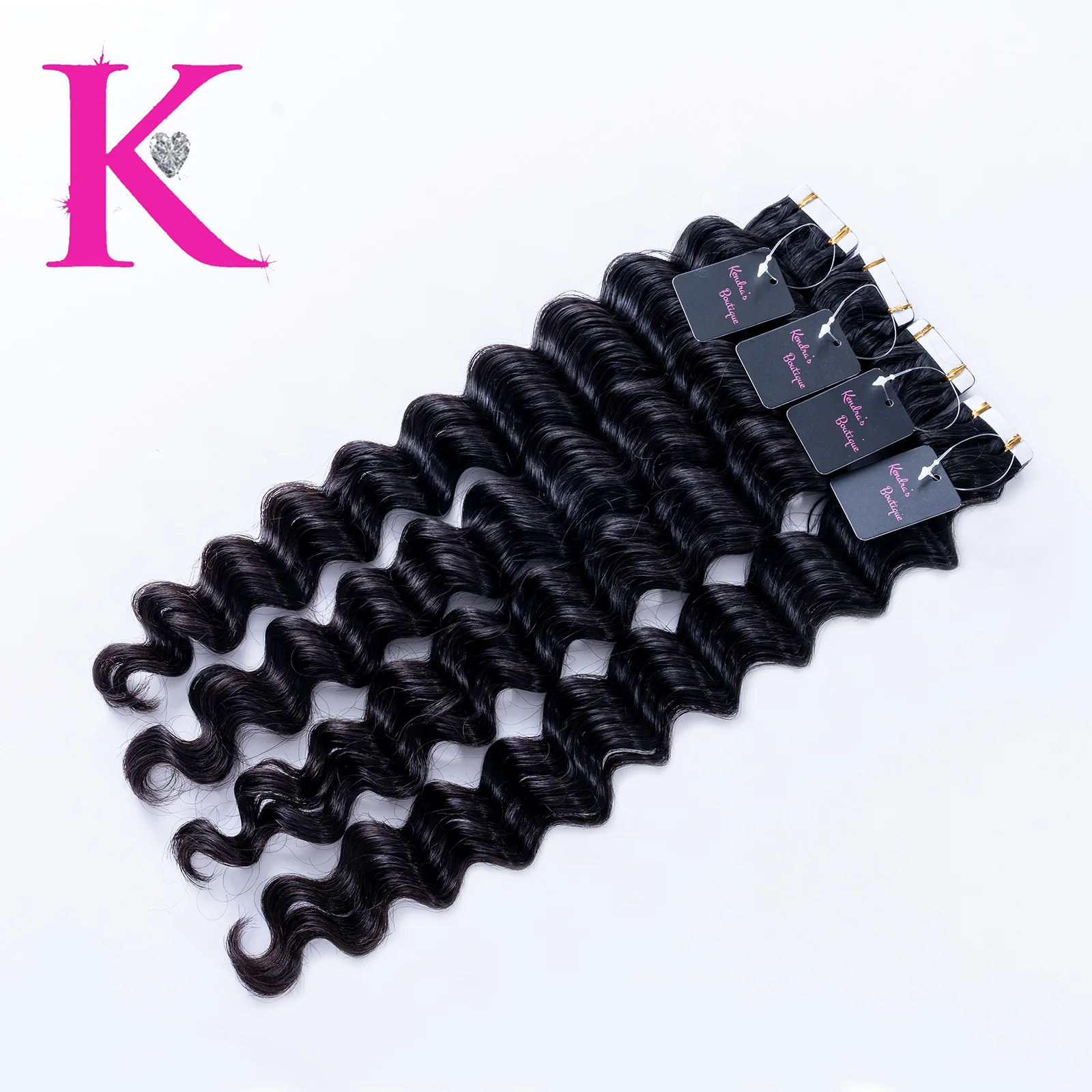Raw Loose Deep Wave Tape-In Extensions - Image 4