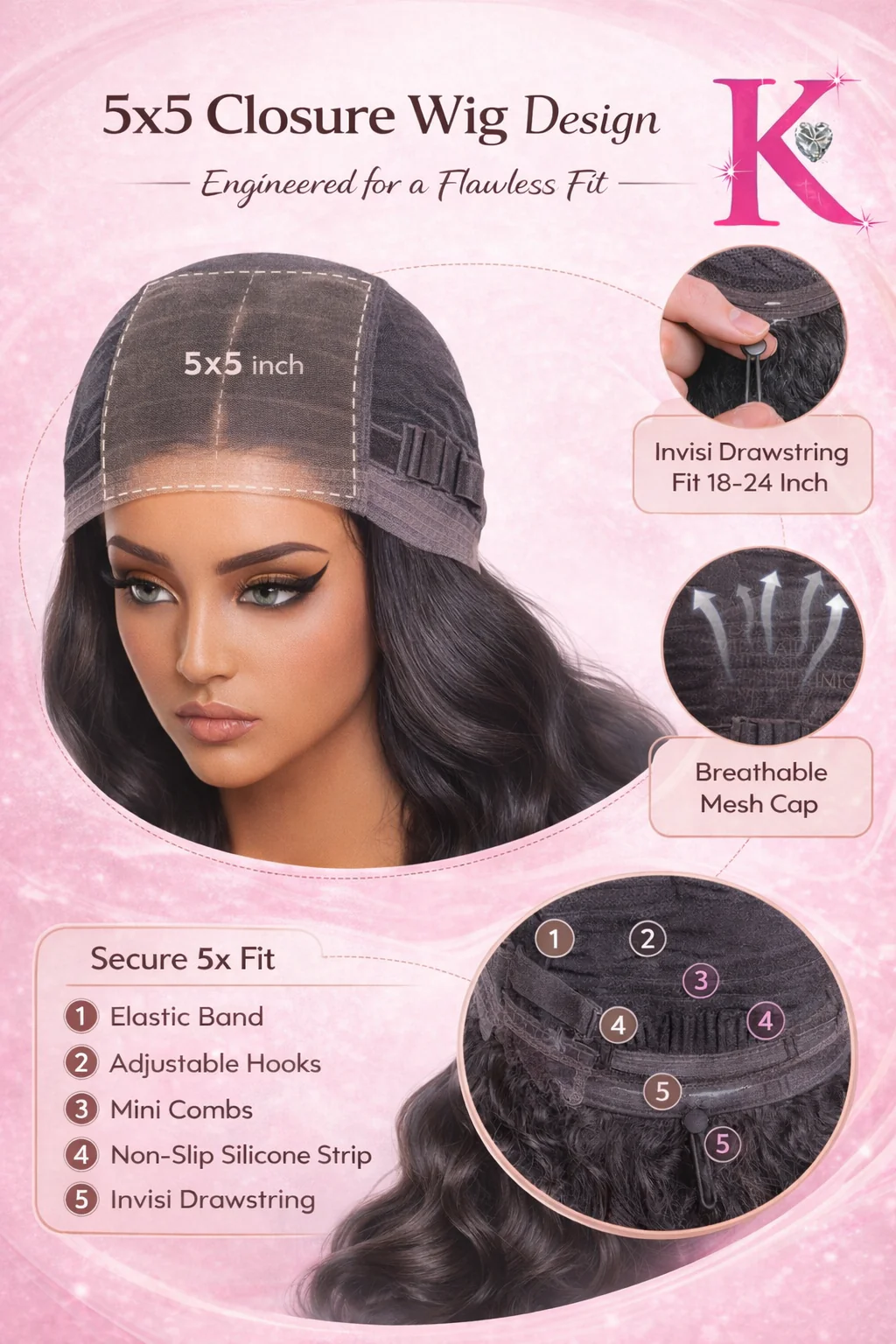 Glueless Body Wave Drawstring Wig (HD Lace) - Image 9