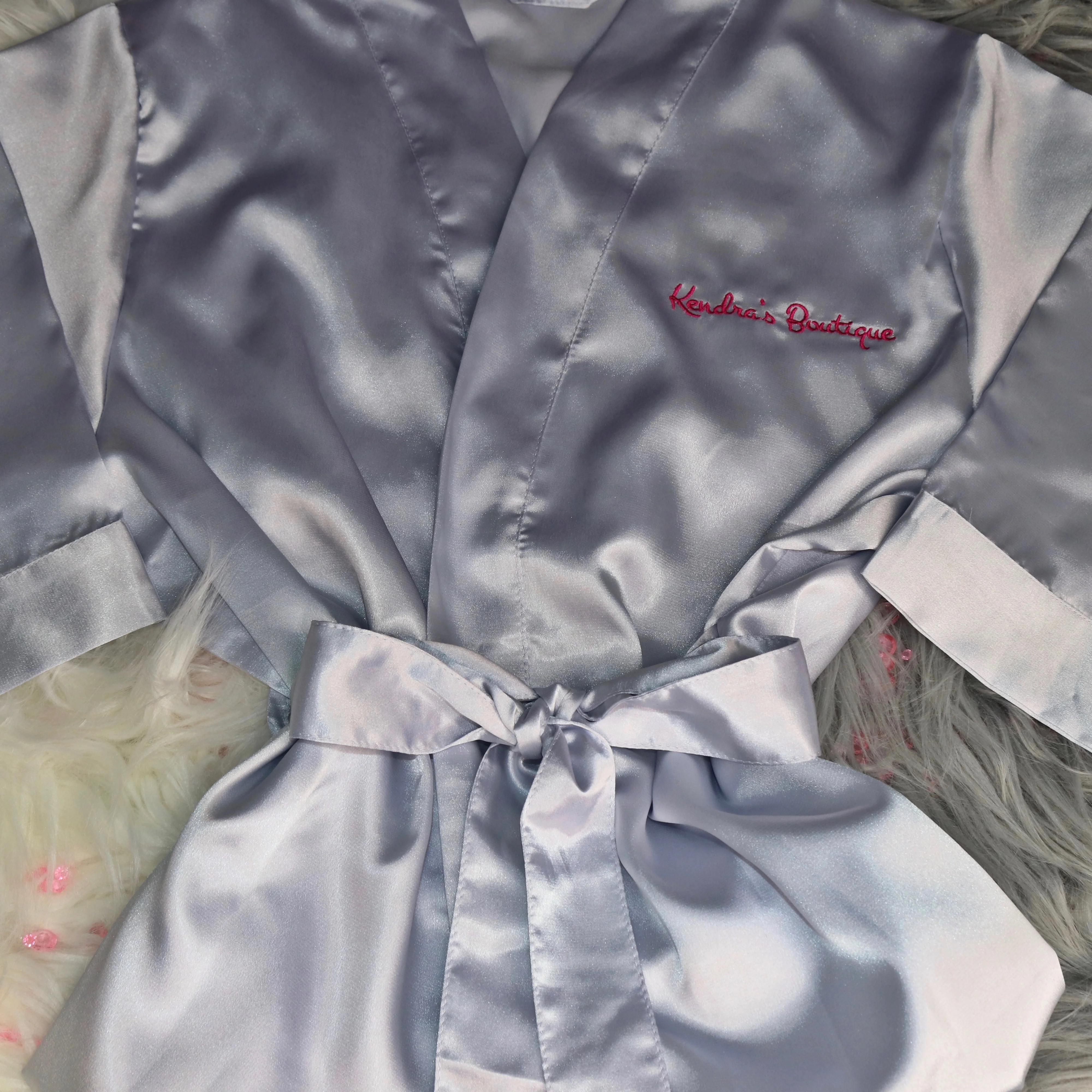 Silver "Hair Barb" Silk Kimono