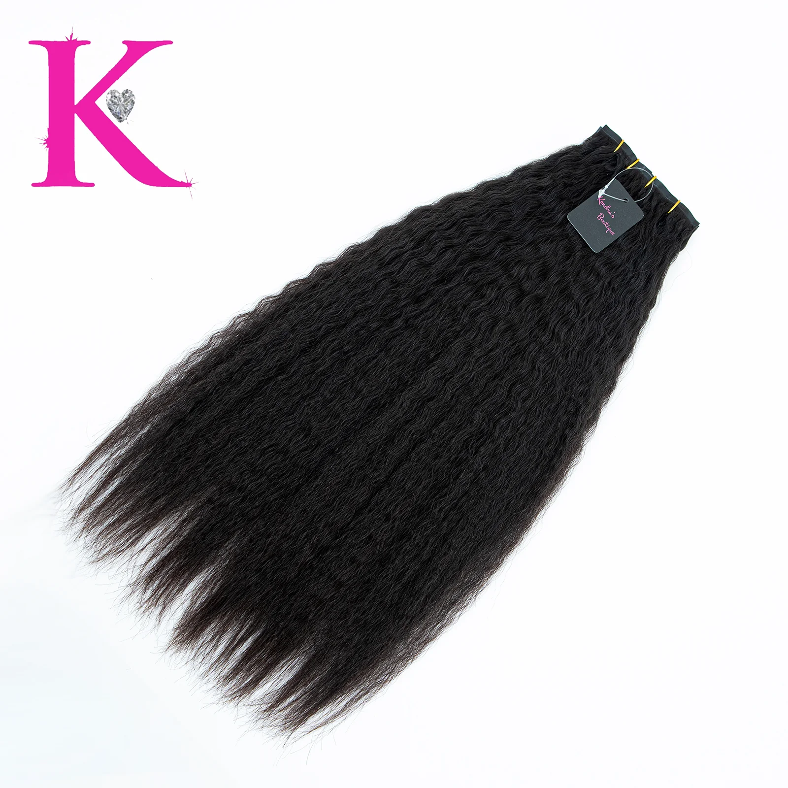 Raw Kinky Straight Seamless Clip-In Extensions - Image 3