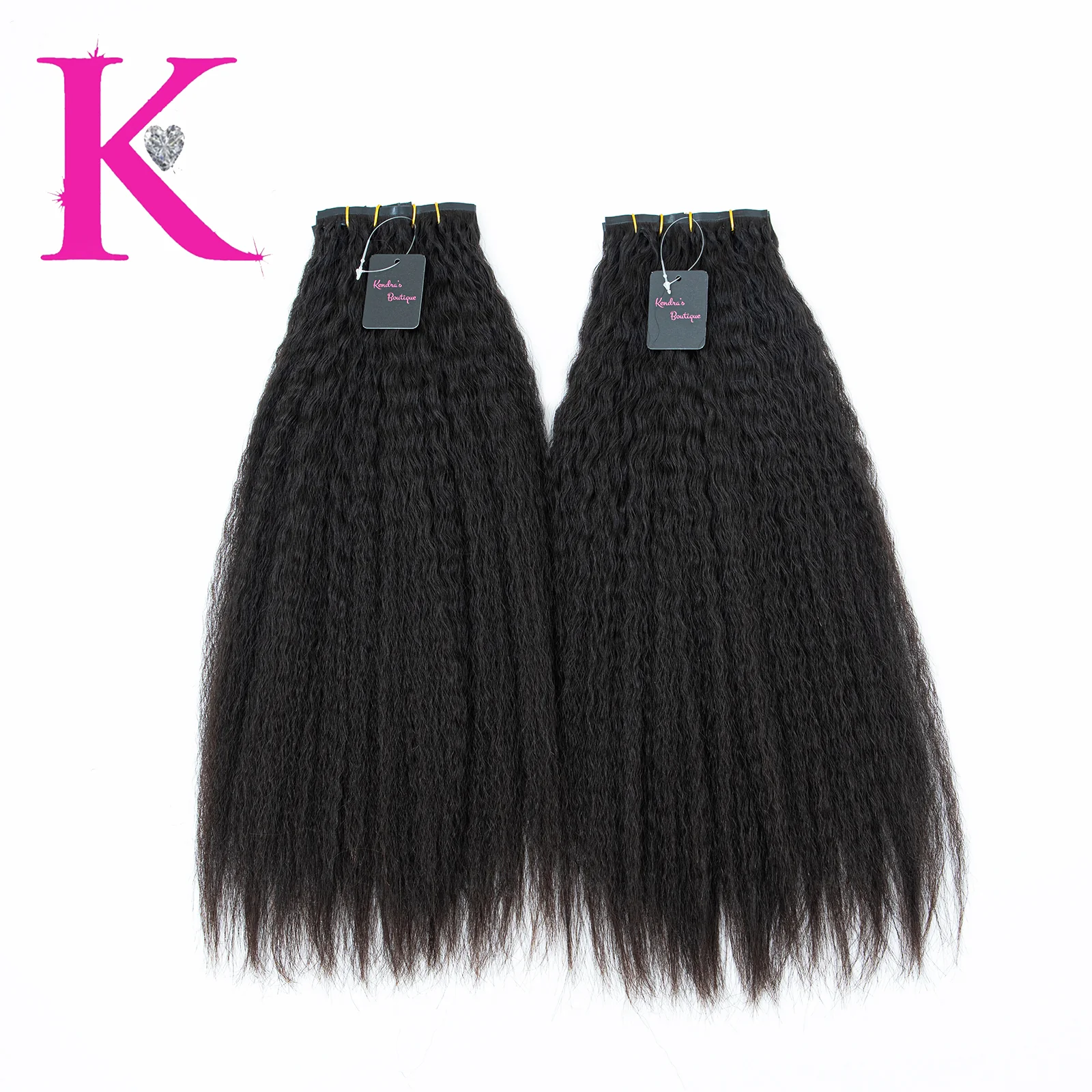 Raw Kinky Straight Seamless Clip-In Extensions - Image 4