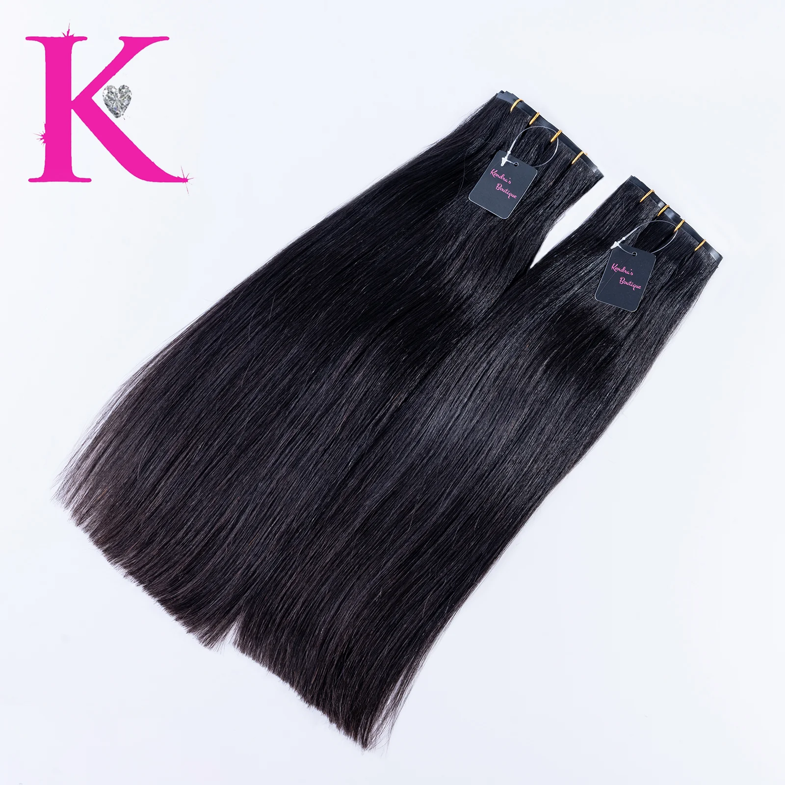 Raw Straight Seamless Clip-In Extensions - Image 4