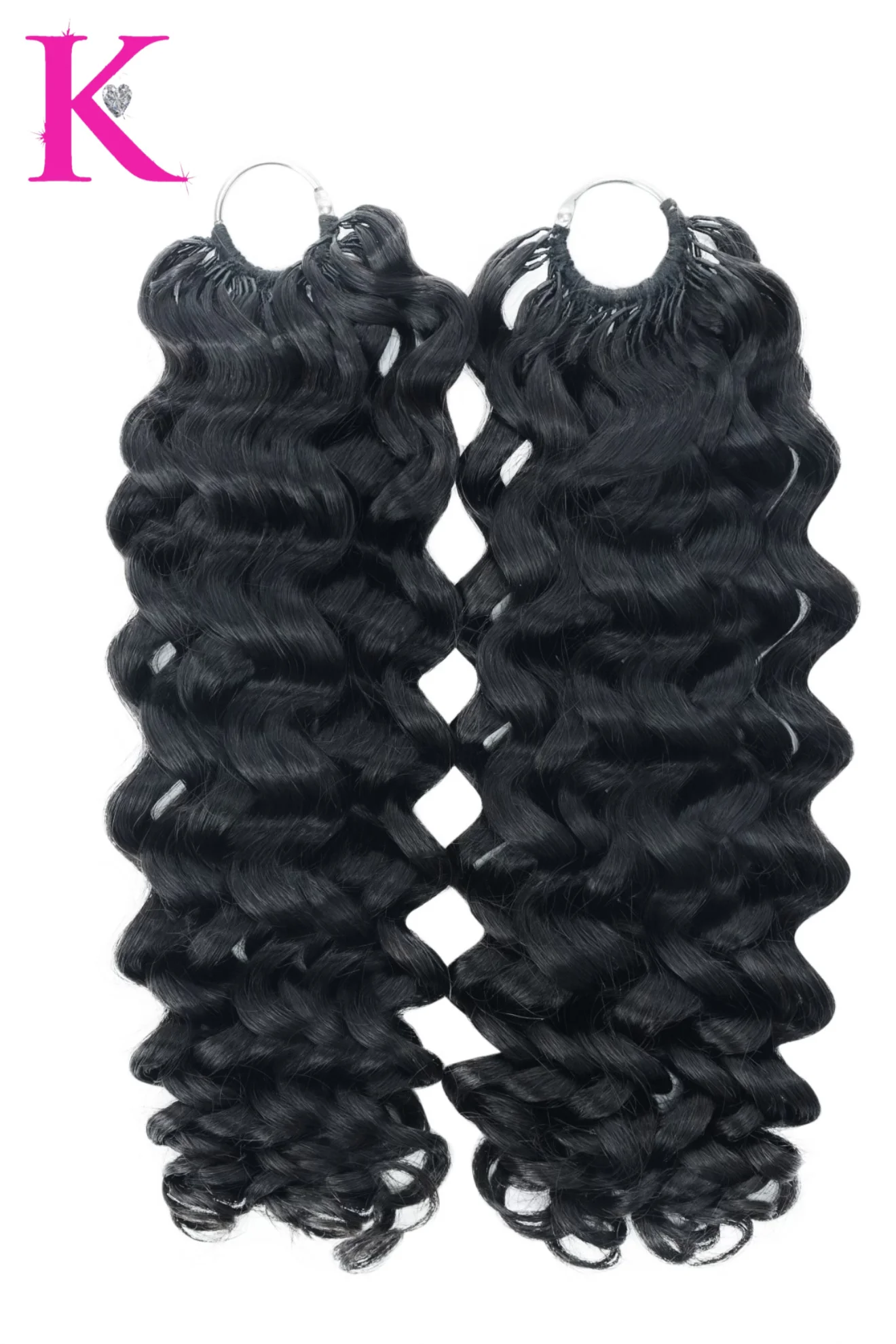 Water Wave Crochet Human Braiding Hair #1B - Image 3
